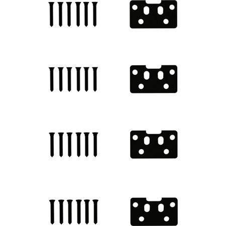 EKENA MILLWORK Providence Rail Bracket Kit, 4 Brackets & Screws (for Straight Level Rail Section) ECLBKTK